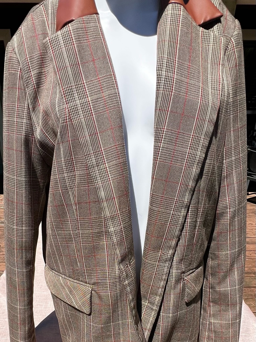 Steve Madden Plaid Blazer with Subtle Red. Size L.